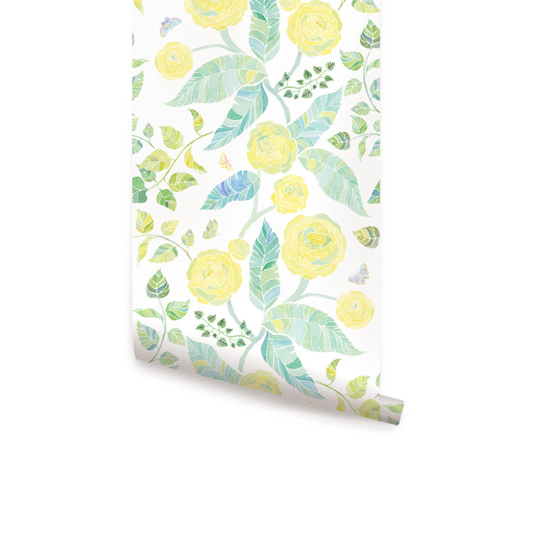 SimpleShapes Spring Garden Flowers Peel and Stick Wallpaper Panel